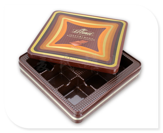 正方形黑巧克力鐵盒 正方形黑巧克力鐵盒展開圖