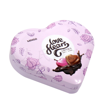 心形巧克力鐵盒,婚慶糖果包裝鐵盒廠家