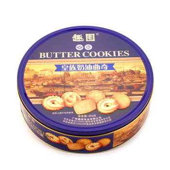 圓形碧根果金屬包裝罐,450克裝奶油曲奇鐵罐