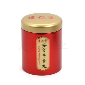 圓形雙蓋安宮牛黃丸鐵罐,中藥丸鐵皮罐