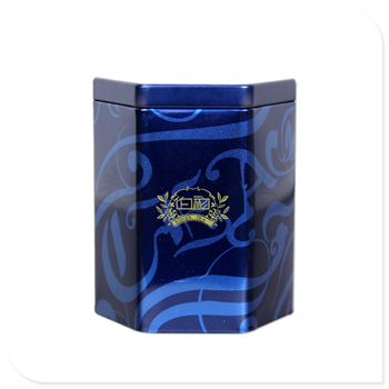 蒙頂山茶鐵罐,六邊形茶葉鐵罐包裝,花果茶馬口鐵罐