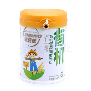 營養細磨米粉馬口鐵罐包裝,嬰幼兒米糊鐵罐
