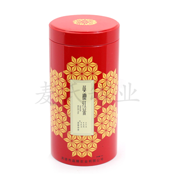 英德紅茶包裝罐,圓形茶葉鐵罐包裝