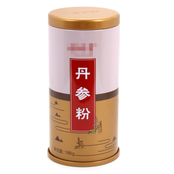 新款圓形丹參粉鐵盒子包裝,中藥飲片馬口鐵盒