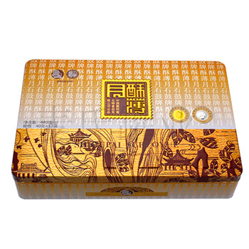 供應十二個裝月餅豪華鐵罐,薄酥月餅馬口鐵罐