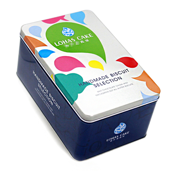 廠家加工定制餅干食品禮盒_精致方形馬口鐵盒包裝