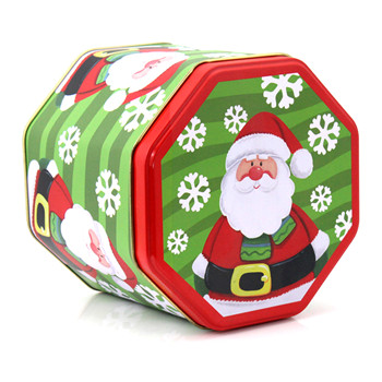 六角形圣誕糖果儲存罐鐵罐_食品馬口鐵盒禮品盒廠家包裝定制