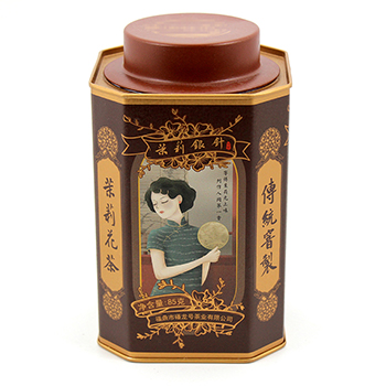 國風茉莉花茶茶葉六角罐_馬口鐵密封85克茶葉六角罐制罐廠