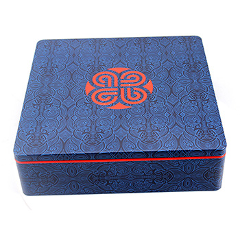 正方形藍(lán)色6個(gè)裝月餅鐵盒_馬口鐵皮禮品鐵盒包裝定制廠家